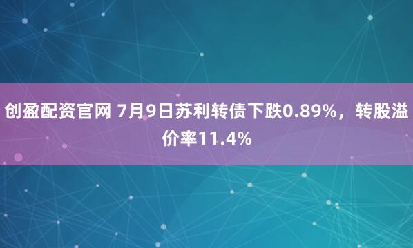 创盈配资官网 7月9日苏利转债下跌0.89%，转股溢价率11.4%