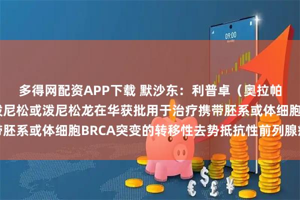 多得网配资APP下载 默沙东：利普卓（奥拉帕利）联合阿比特龙和泼尼松或泼尼松龙在华获批用于治疗携带胚系或体细胞BRCA突变的转移性去势抵抗性前列腺癌成人患者