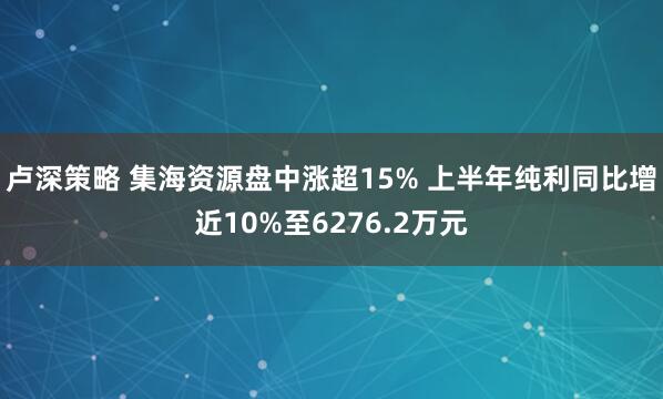 卢深策略 集海资源盘中涨超15% 上半年纯利同比增近10%至6276.2万元