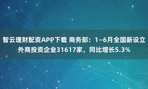 智云理财配资APP下载 商务部：1—6月全国新设立外商投资企业31617家，同比增长5.3%